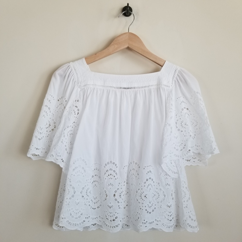 Madewell Flutter Sleeve Top XXS NWT - Picture 3 of 8